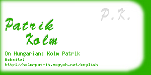 patrik kolm business card